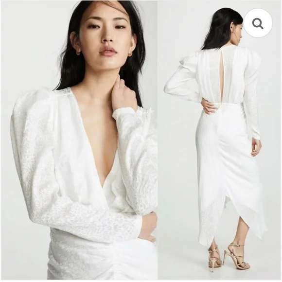 SOLD NWT Ronny Kobo Elegant White Long Sleeve Dress - Picture 5 of 5